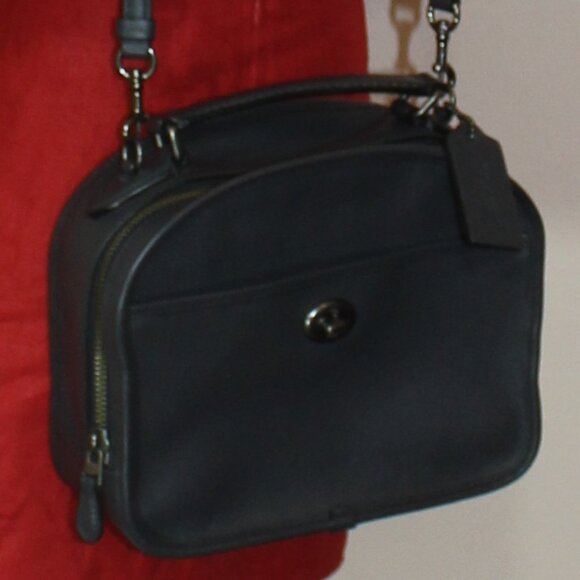 Coach Lunch Pail shoulder navy bag - Picture 2 of 9